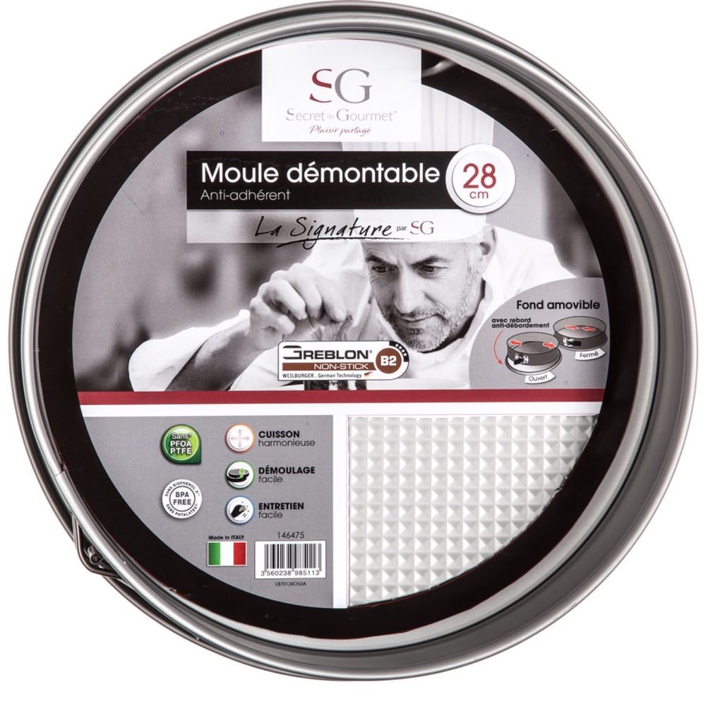 Forma redonda desmont&aacute;vel 28cm preta