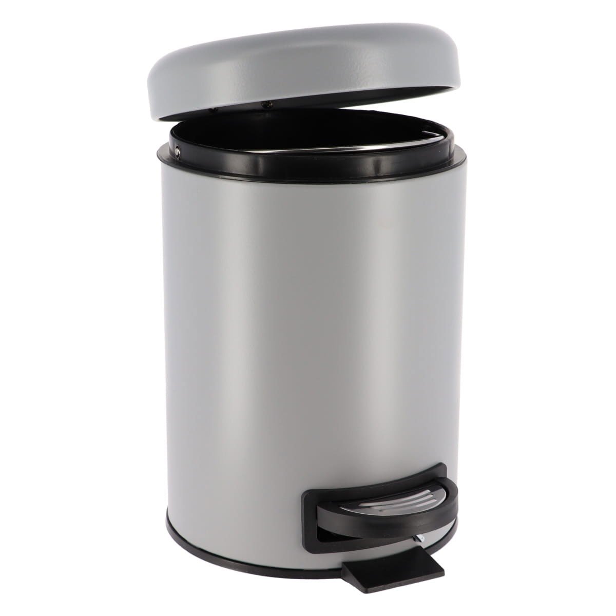 Balde wc cinza mate soft close em metal 3l