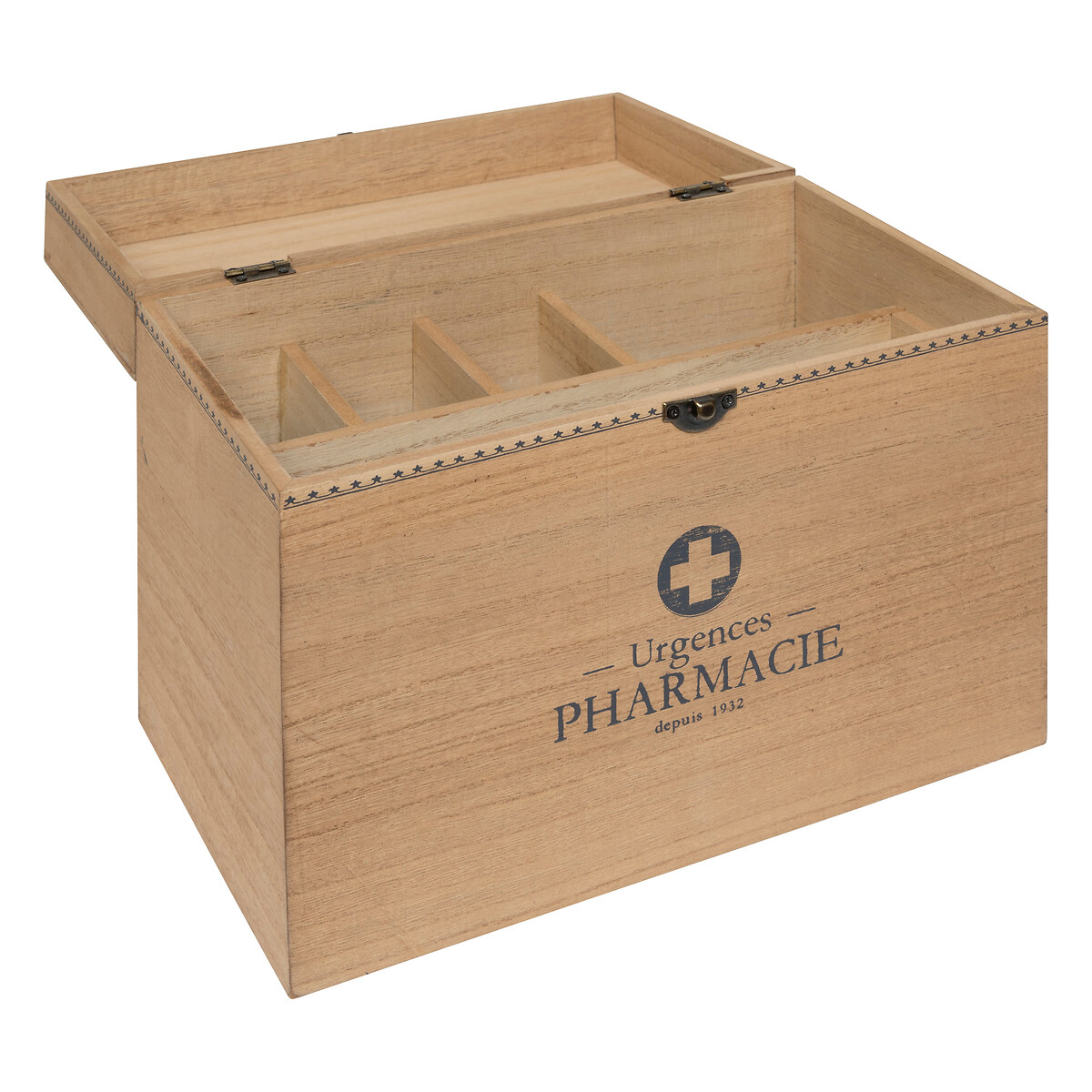 Caixa de farm&aacute;cia LIT bege em madeira