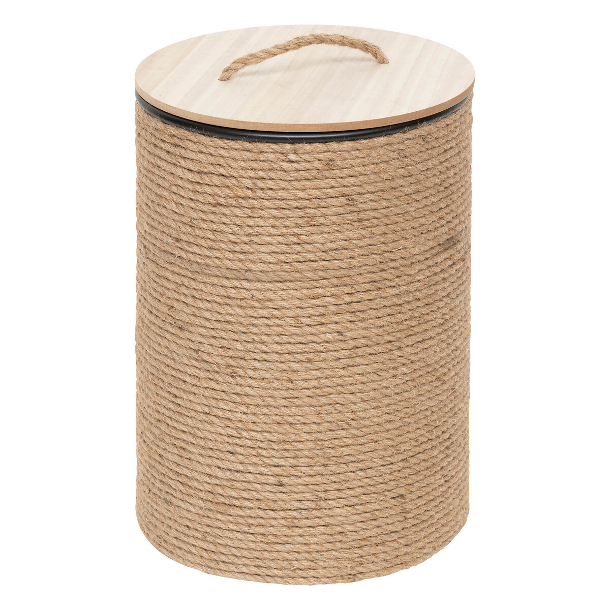 Cesto com tampa bege 43x30cm