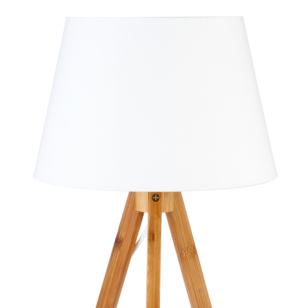 Candeeiro de mesa BAHIA branco com trip&eacute; em bambu
