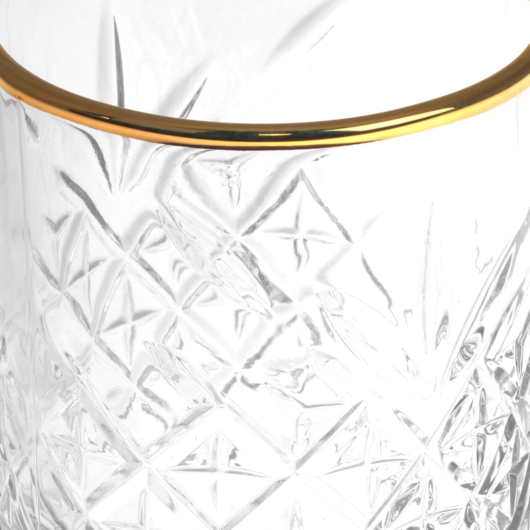 Copo de whisky TIMELESS com beira dourada