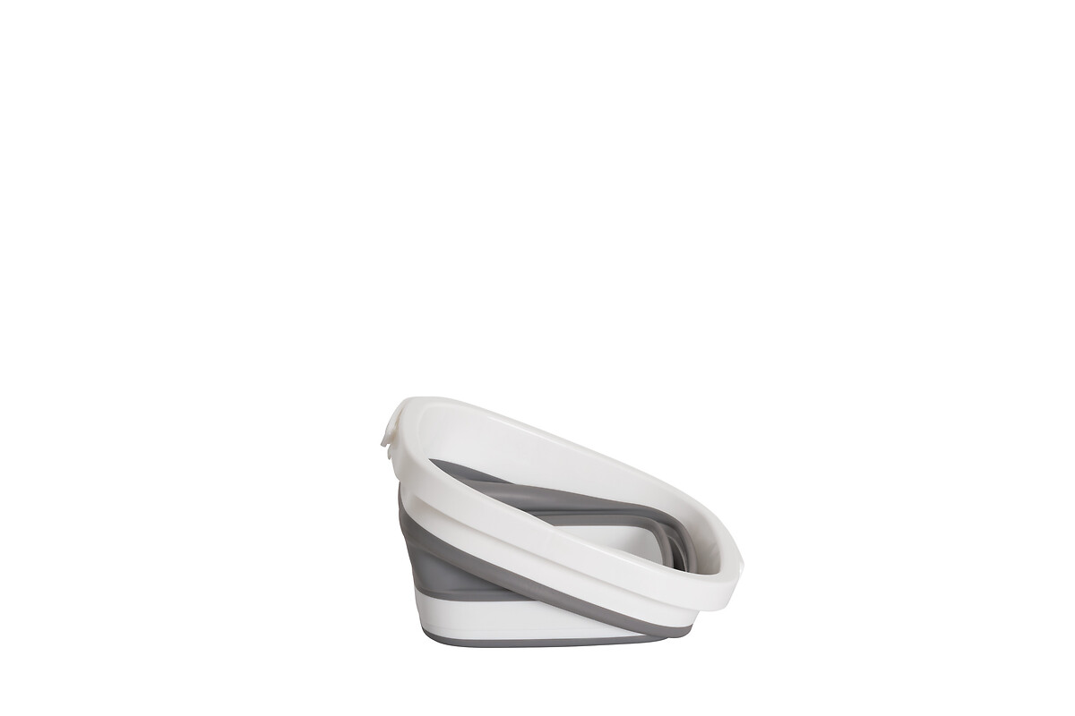 Balde Retrátil Cinza E Branco 5L