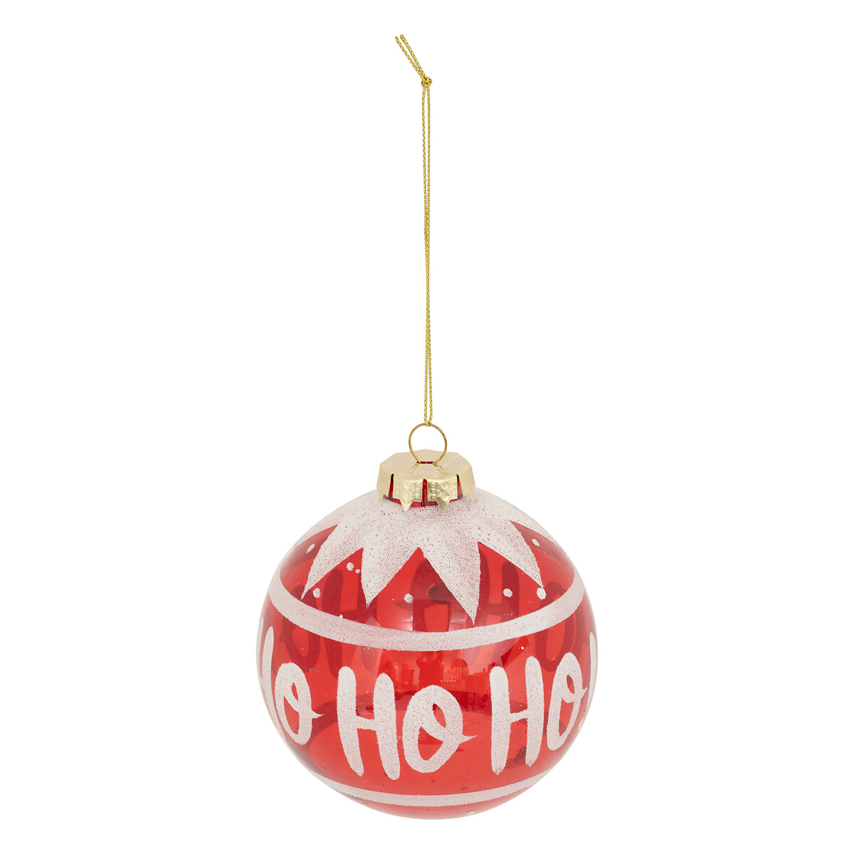 Bola de natal hohoho vidro 9cm