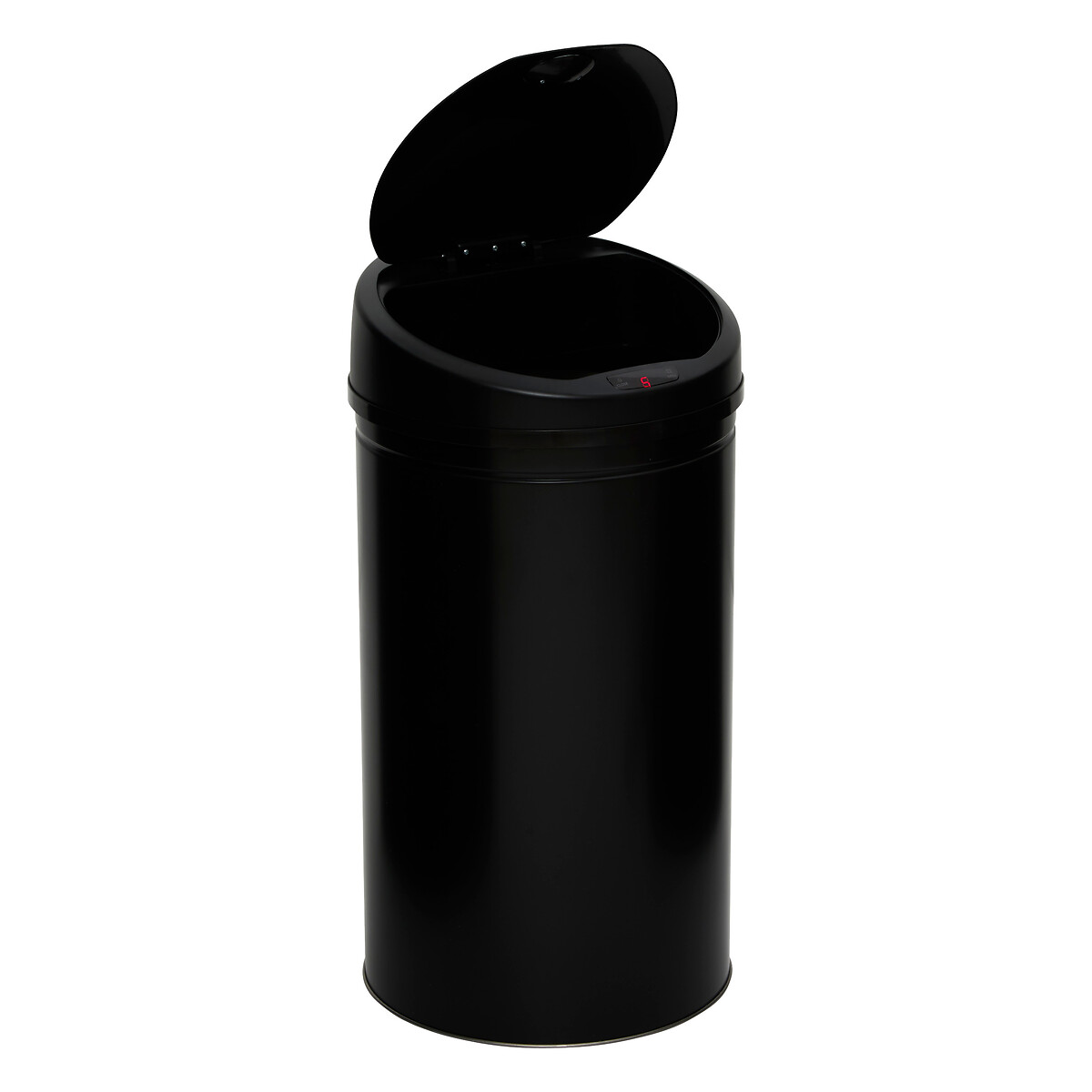 Balde do lixo com sensor autom&aacute;tico preto em inox
