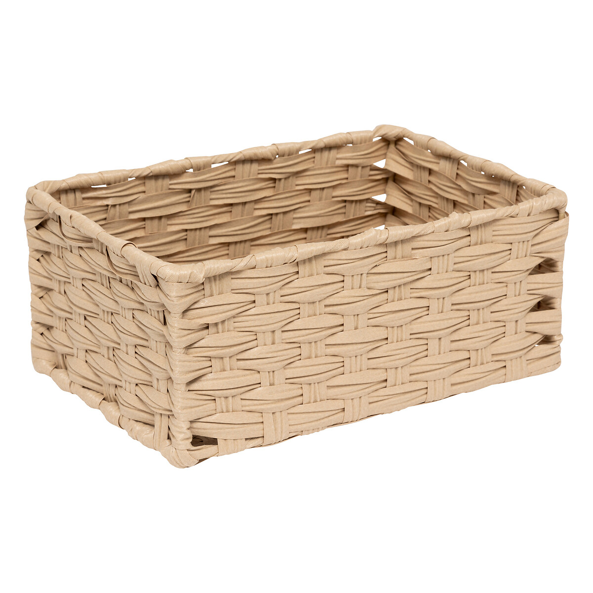 Conjunto de 3 cestos altos bege TRESSE