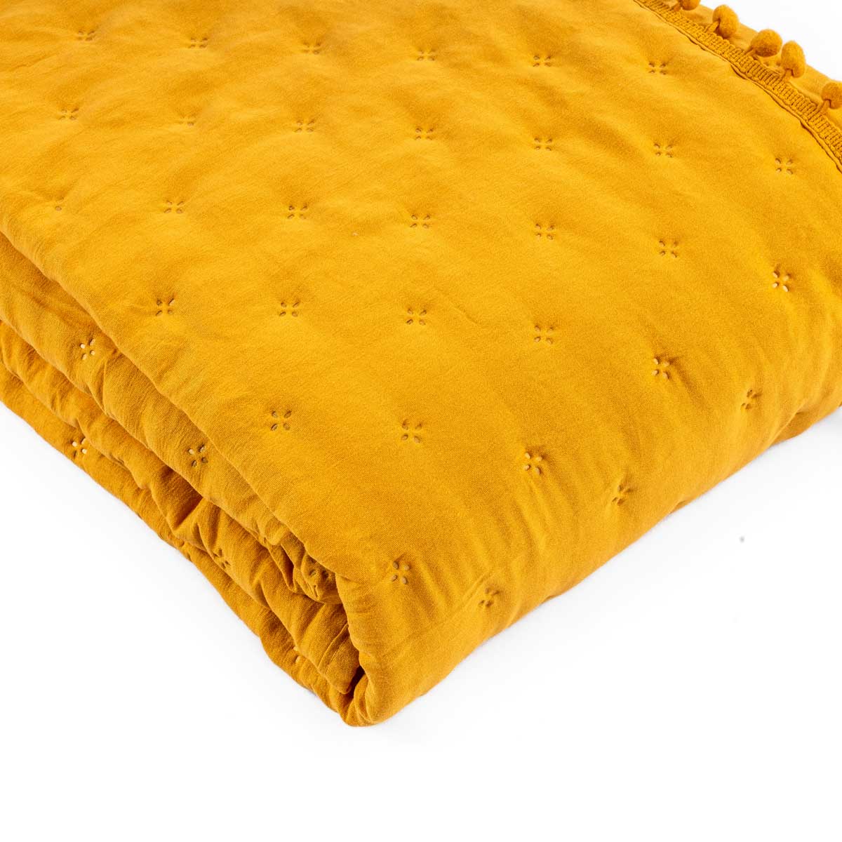 Edred&atilde;o BEAR revers&iacute;vel ocre e cinza 140x220cm