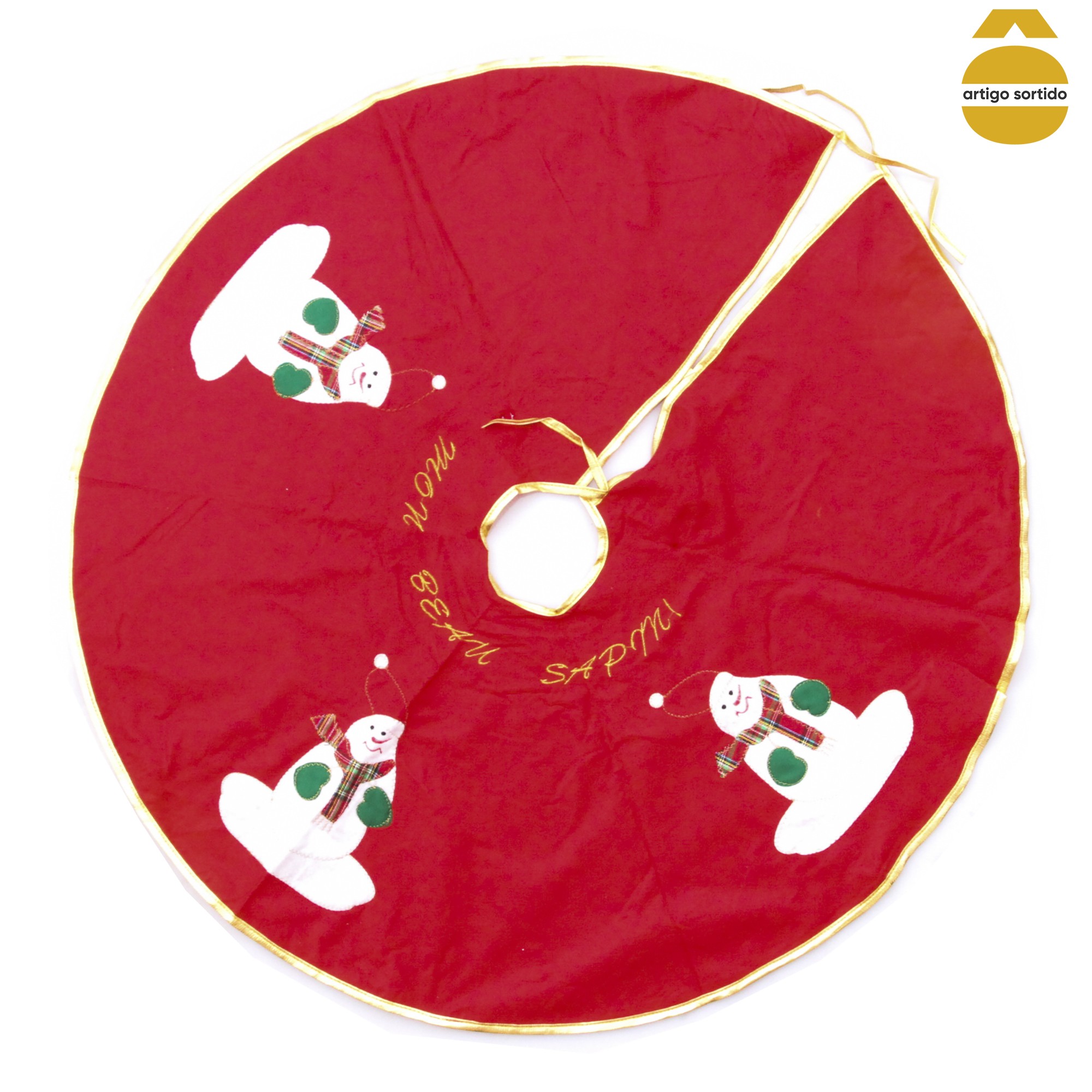 Tapete para &aacute;rvore de natal em tecido 90cm