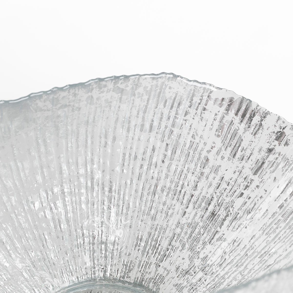 Centro de mesa prateado em vidro 20x36cm