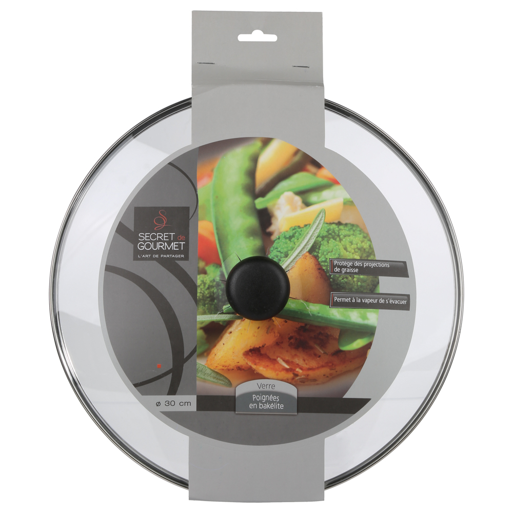 Tampa em vidro para ca&ccedil;arola 30cm