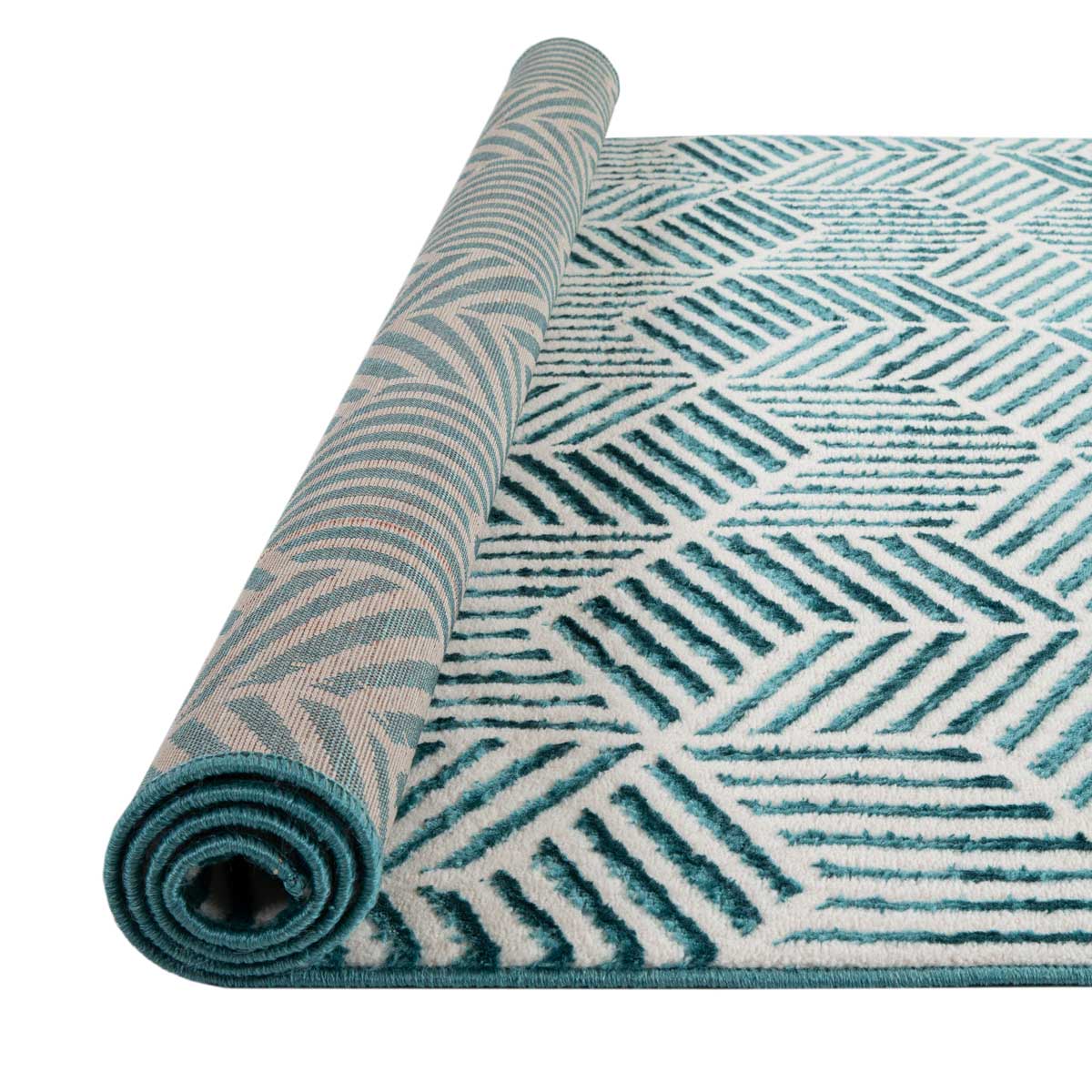 Tapete ZAHA geom&eacute;trico azul 200x285cm