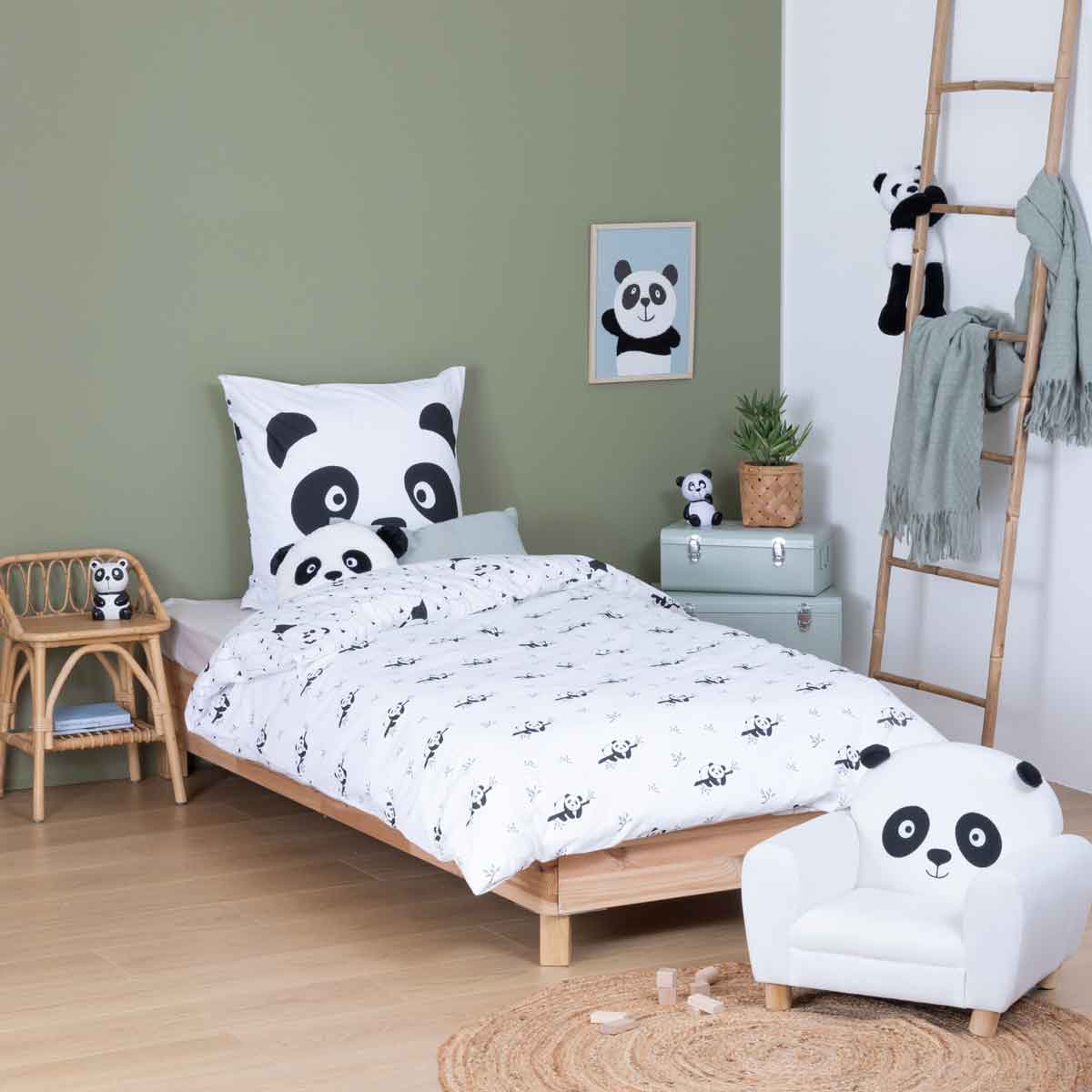 Capa de edred&atilde;o com fonha de almofada PANDA 140x200cm
