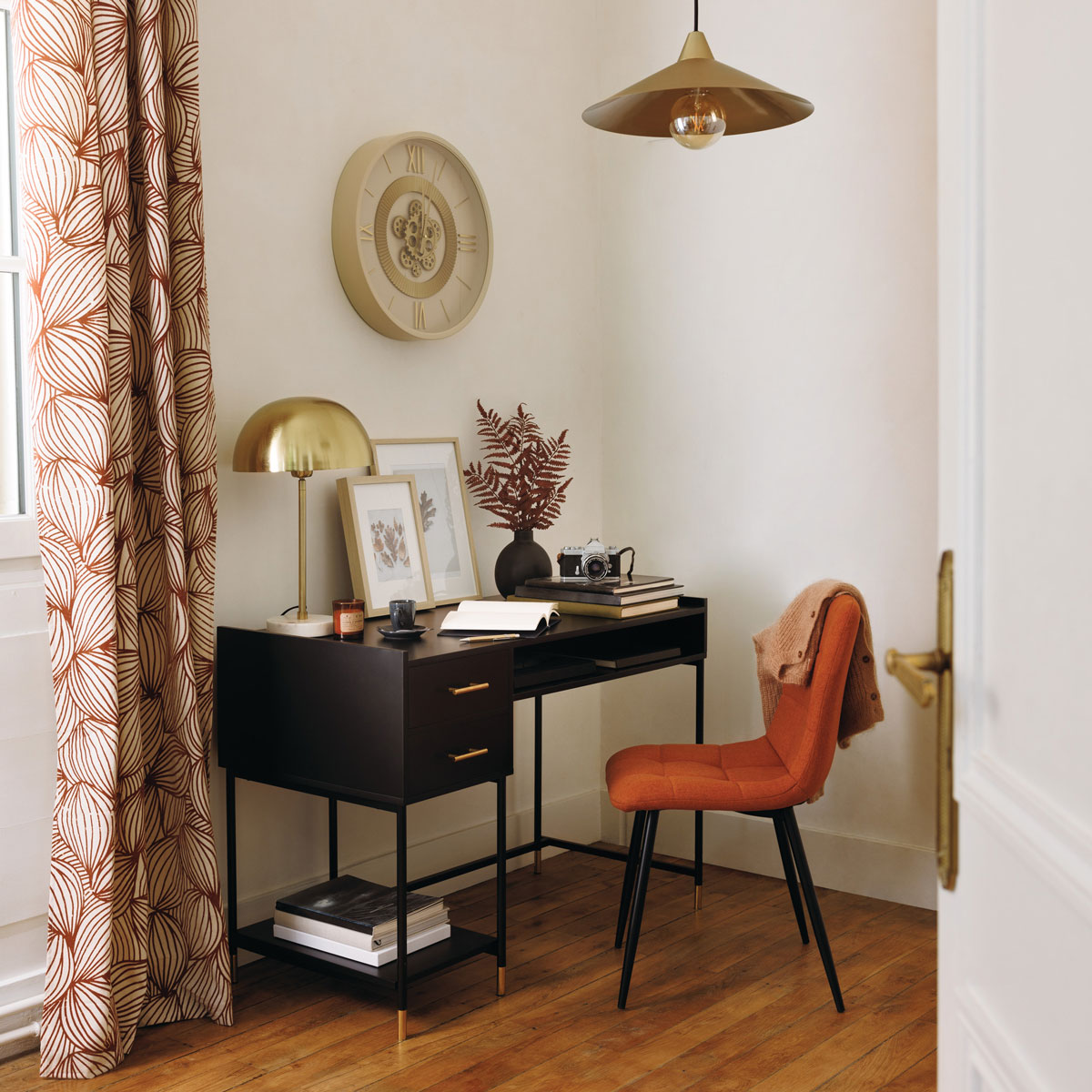 Cadeira SIRAC terracota em tecido 55x44x83,5cm