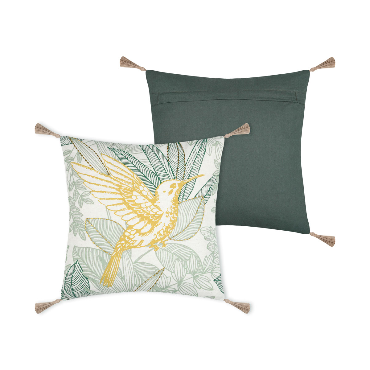 Almofada BOTANYS dourada em algod&atilde;o 40x40cm