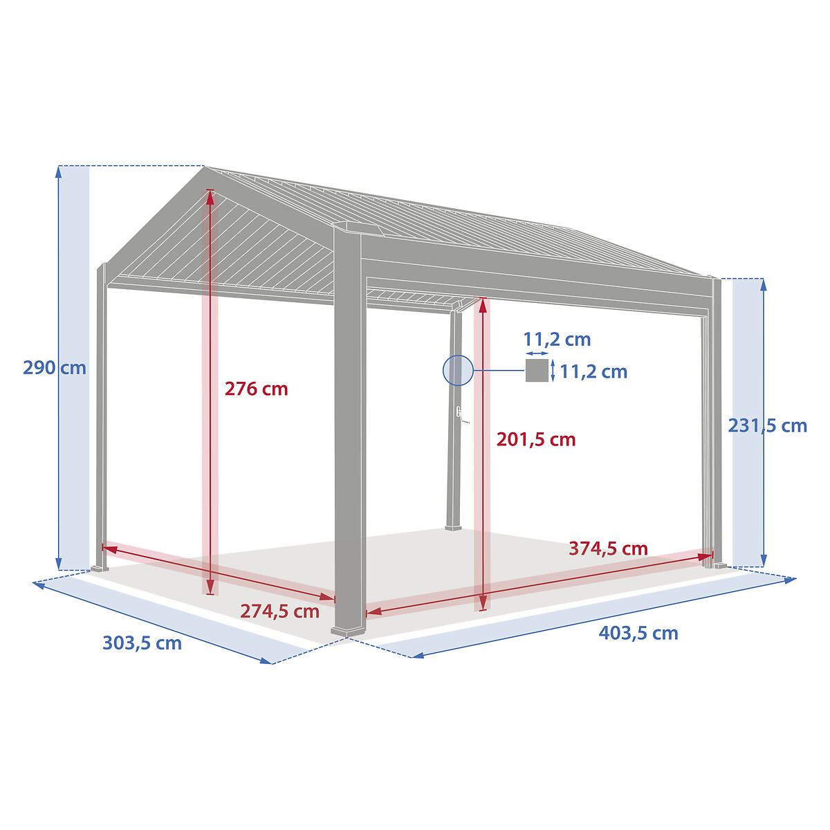 P&eacute;rgola ECOZIA bege/linho 4x3m
