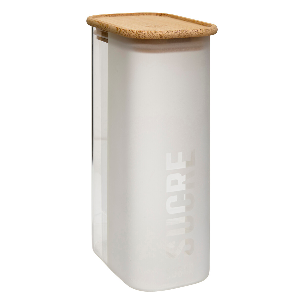 Frasco para a&ccedil;&uacute;car em vidro e bambu 16cl