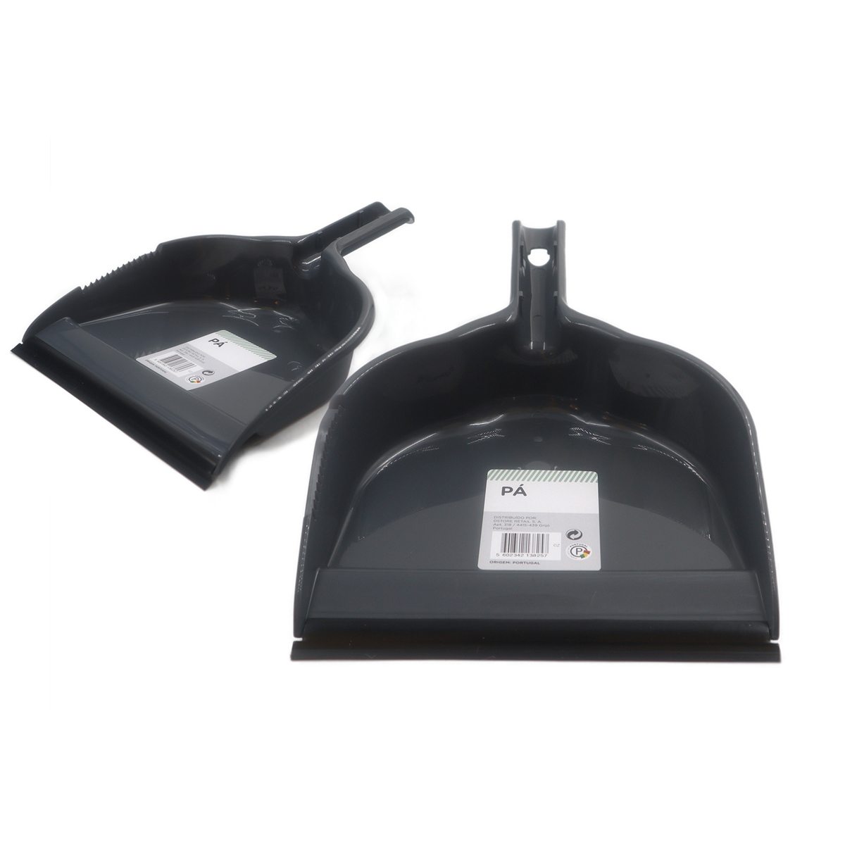 Apanhador de lixo cinza com borracha