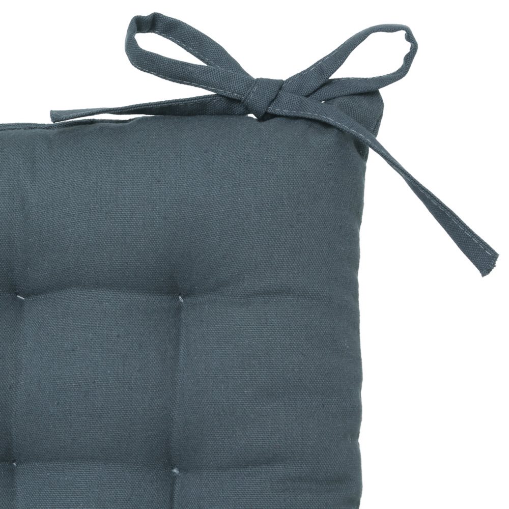 Coxim azul escuro em algodão 38x38cm,  Coxim azul escuro em algodão 38x38cm