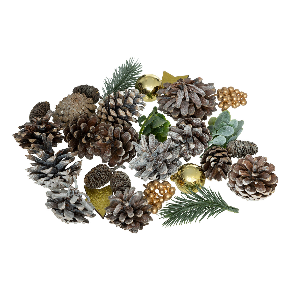 Decora&ccedil;&atilde;o natal&iacute;cia castanha e dourada