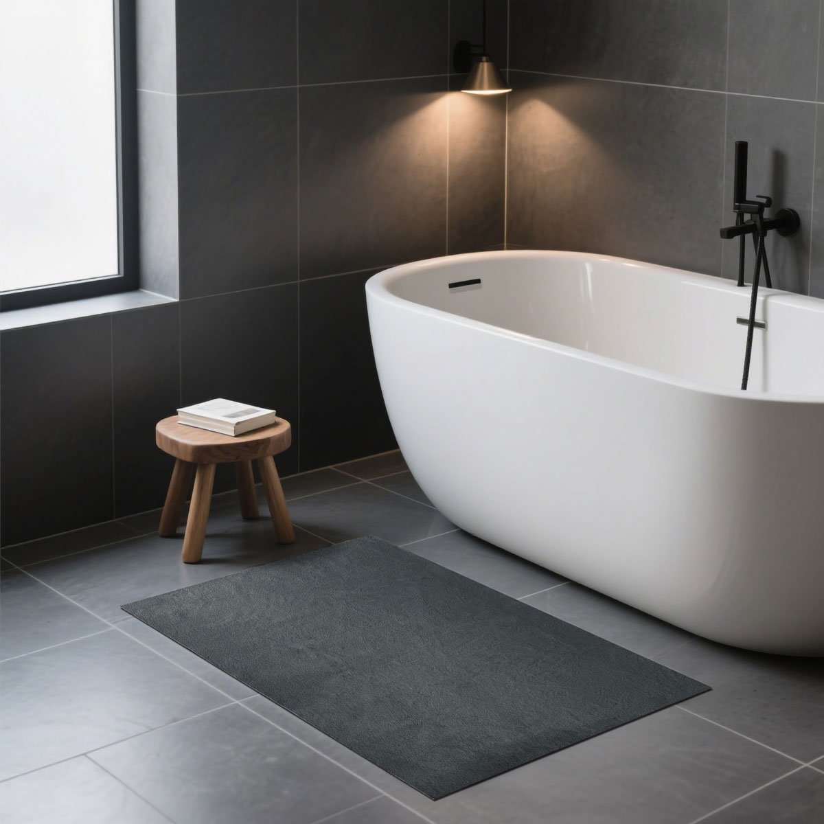 Tapete wc ZARIA cinza antracite 40x60cm