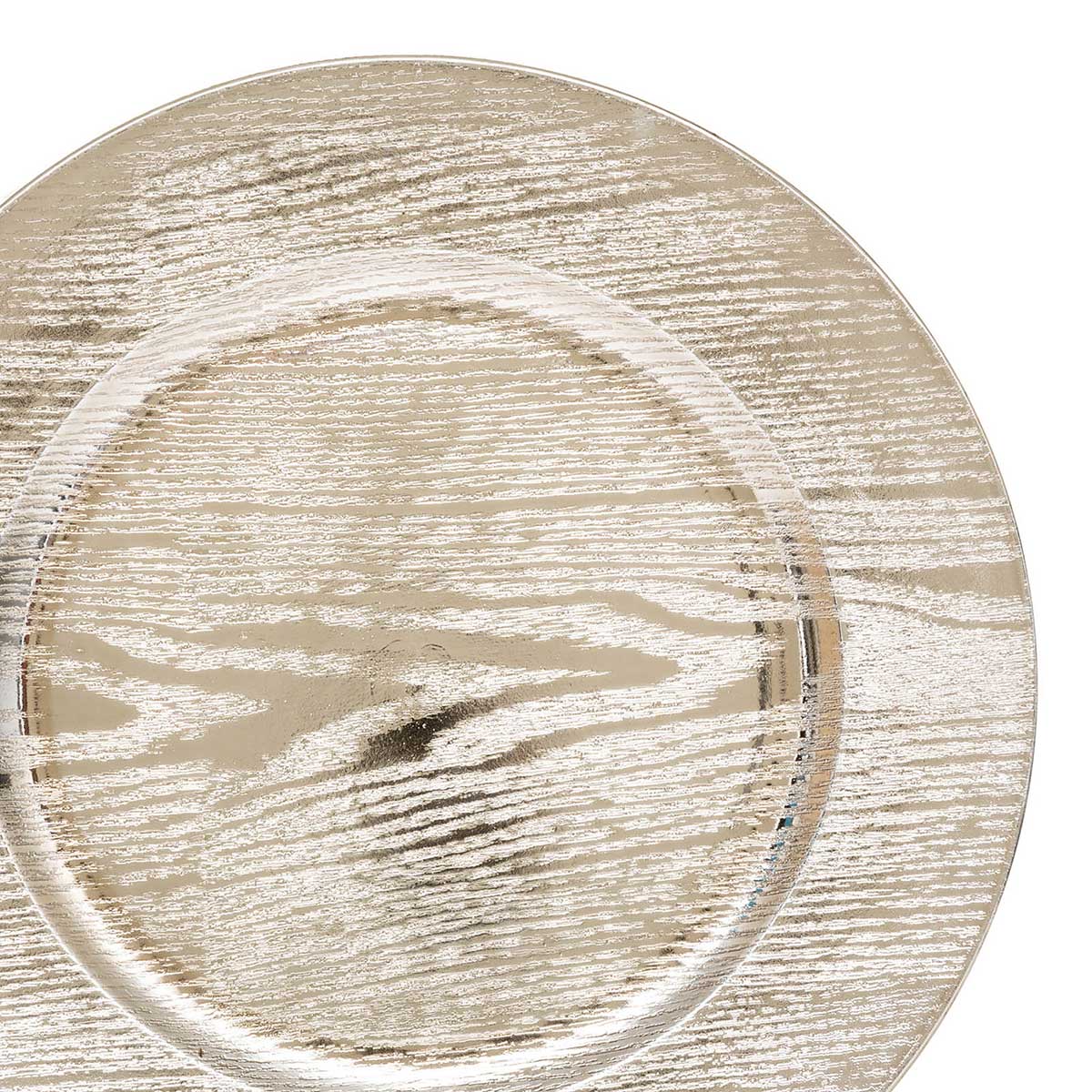 Prato marcador efeito madeira dourado 33cm