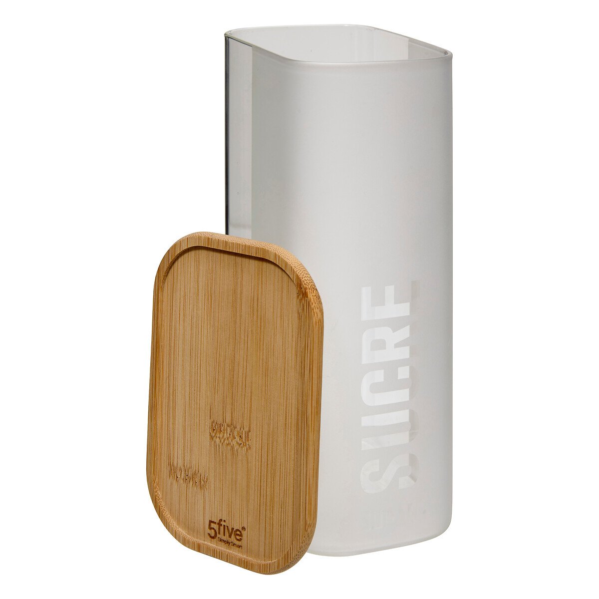 Frasco para a&ccedil;&uacute;car em vidro e bambu 16cl