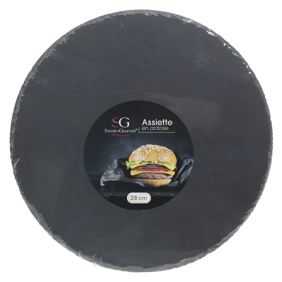 Tábua redonda ardósia 28cm,  Tábua redonda ardósia 28cm