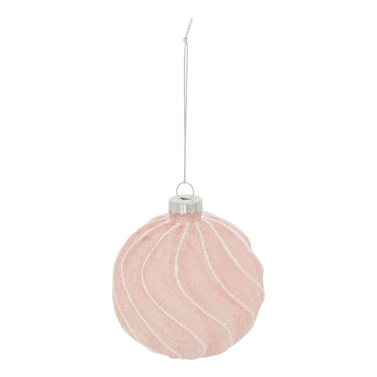 Bola de natal relevo rosa 8cm