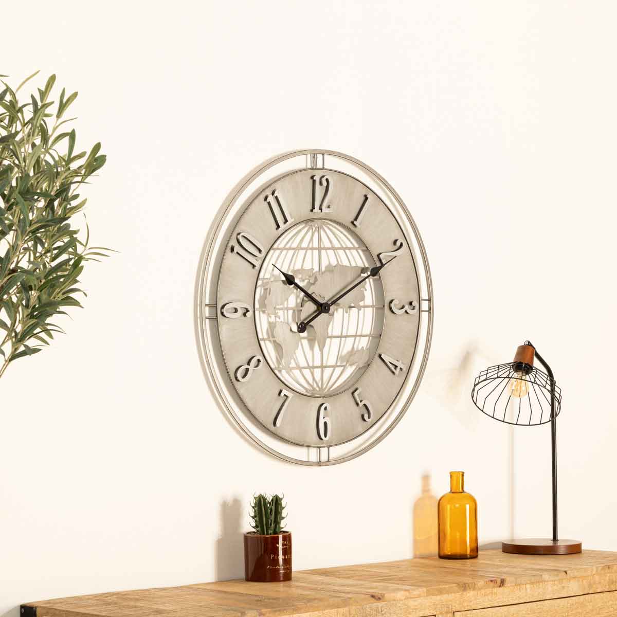 Rel&oacute;gio ISAC cinza 68cm