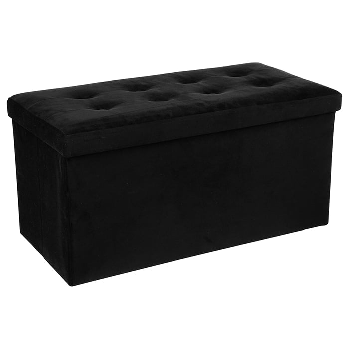 Pufe duplo LYSANDRE preto com arrumação,  Pufe duplo LYSANDRE preto com arrumação