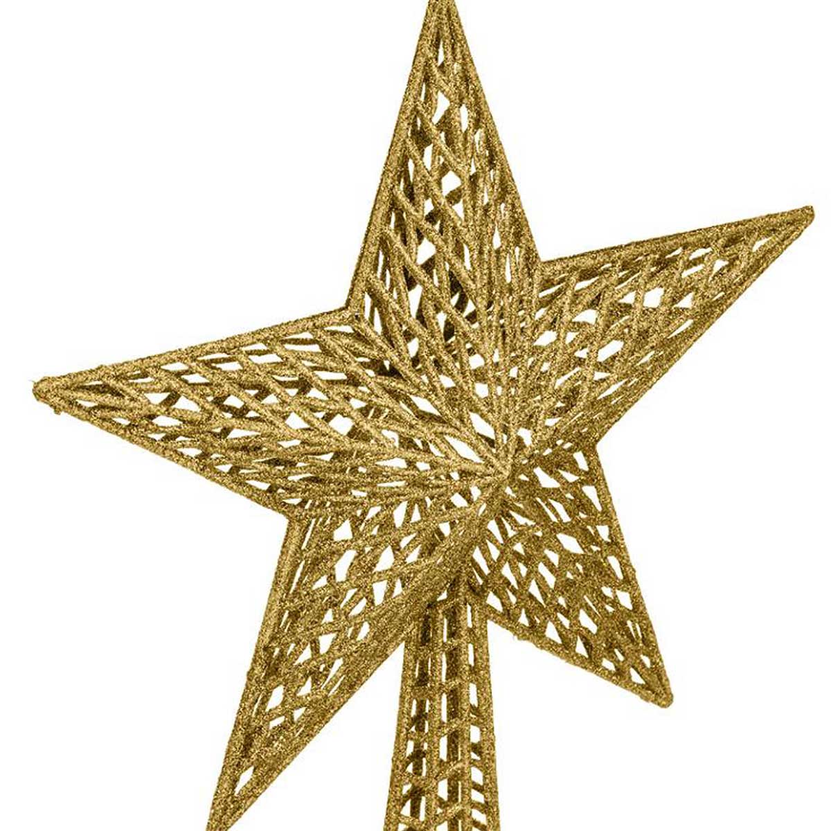 Estrela dourada para topo de &aacute;rvore 38cm