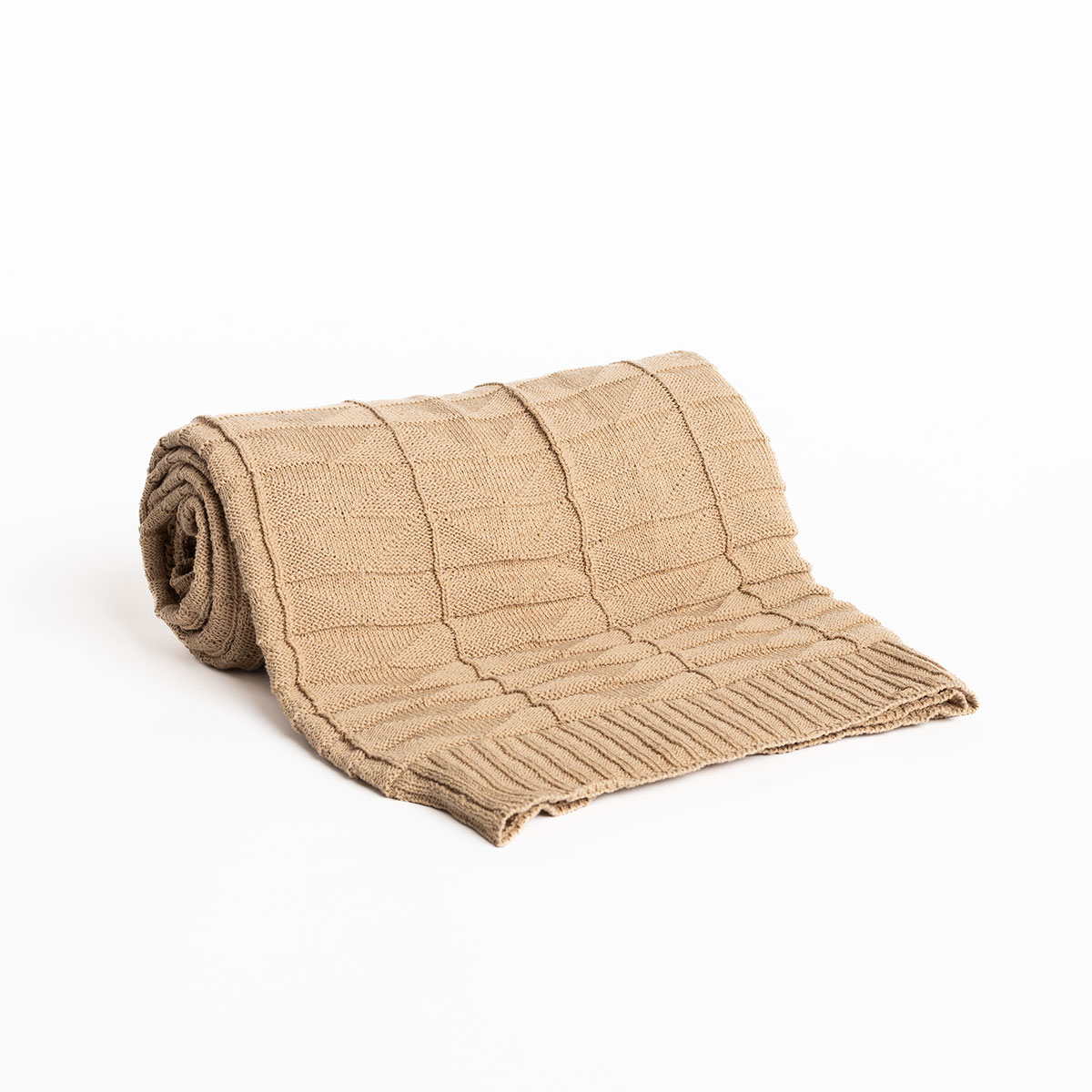 Manta CHEVRON bege 130x160cm