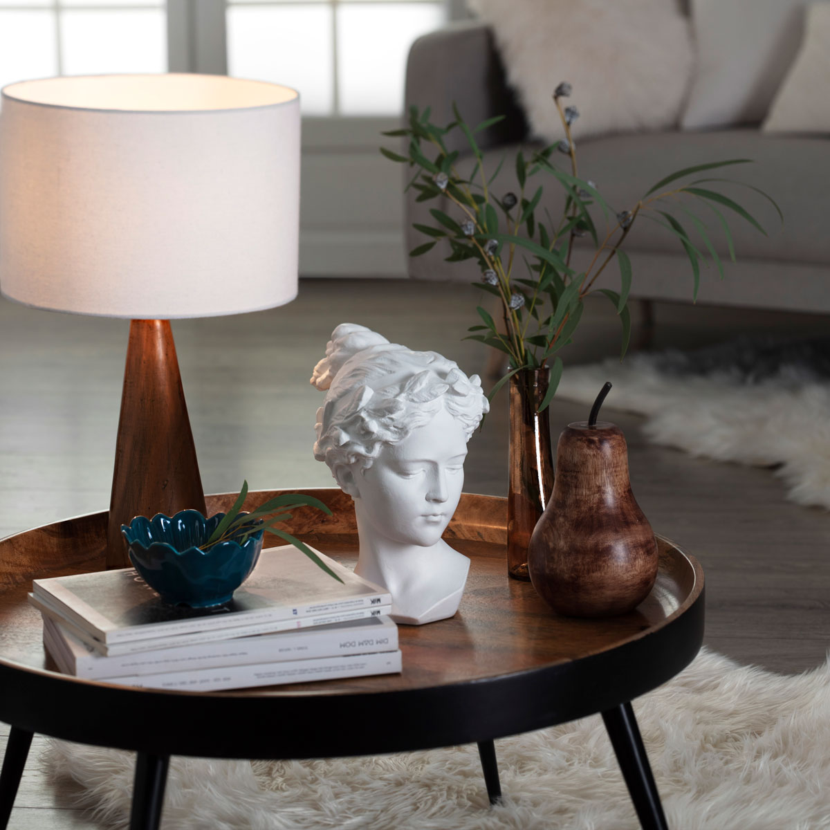 Mesa de apoio SIWAN castanha 70cm