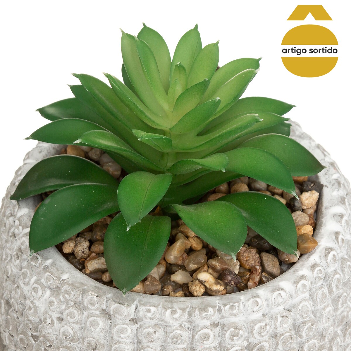 Vaso buda com planta artificial 13,5cm,  Vaso buda com planta artificial 13,5cm