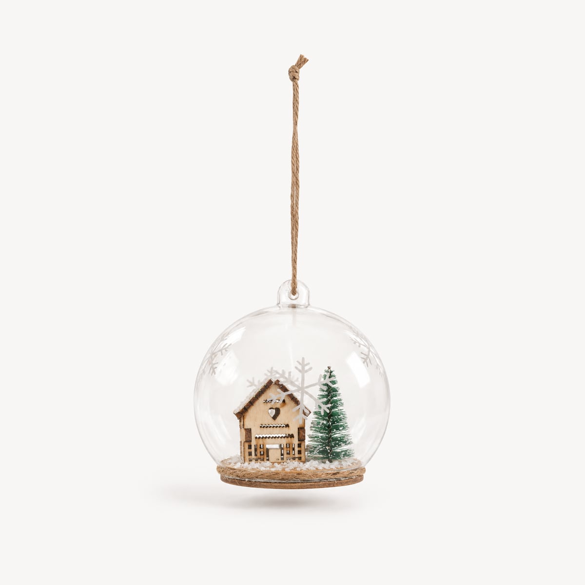 Bola de natal casinha/floco 8cm