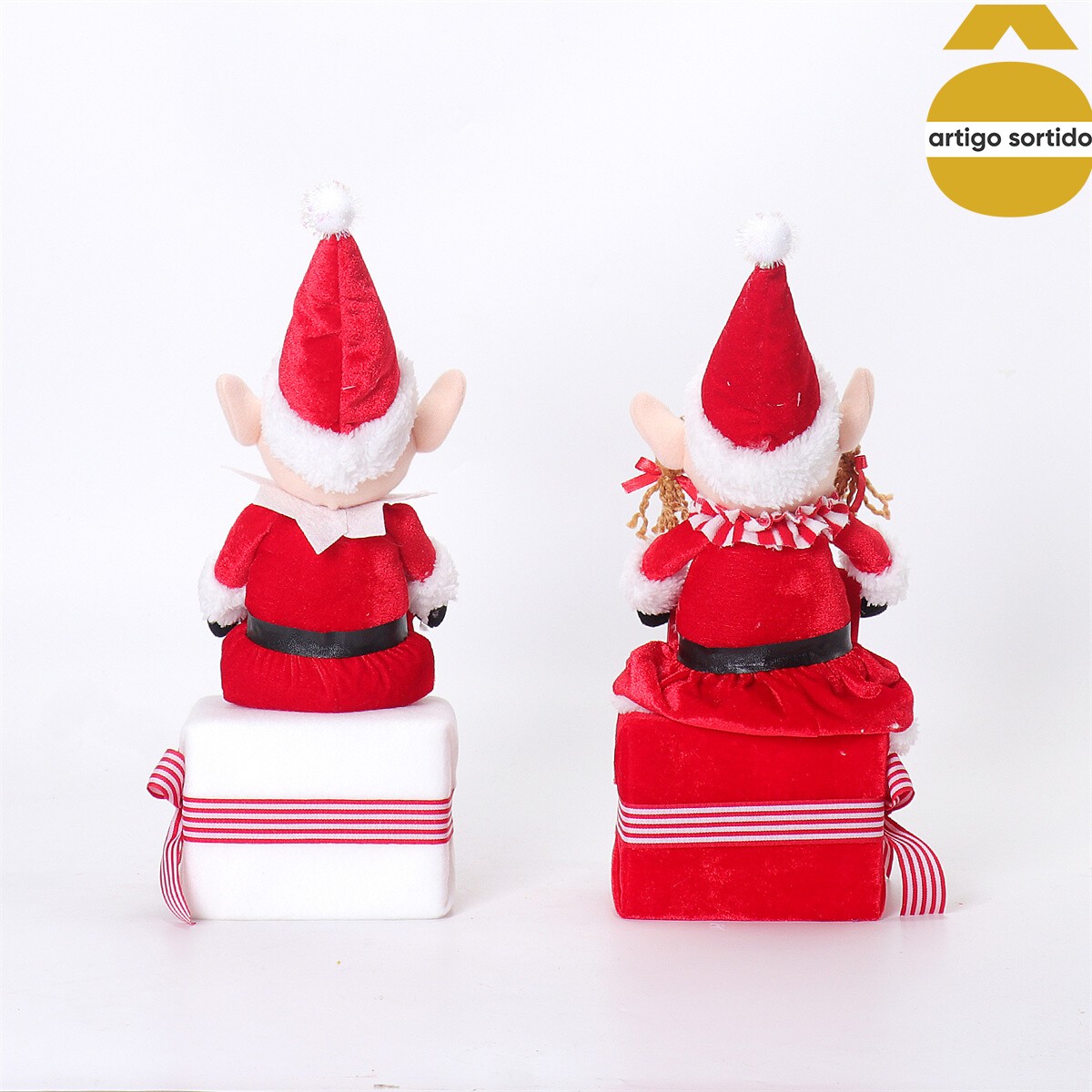 Figura de elfo com mensagem/presente 40cm