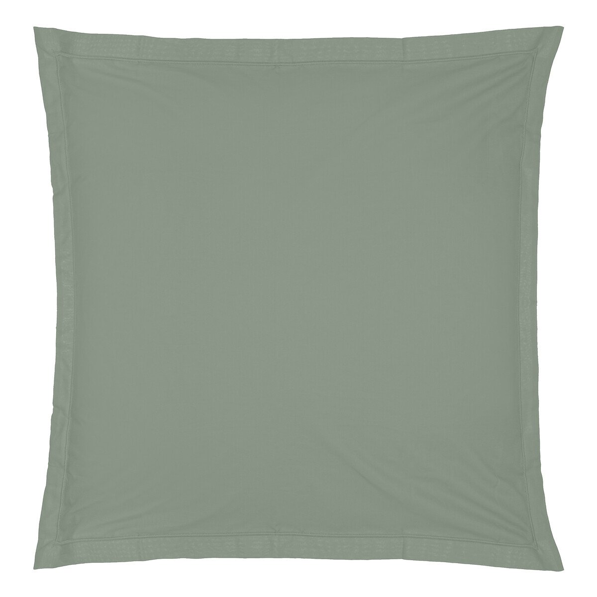 Capa de almofada verde em algod&atilde;o percal 63x63cm