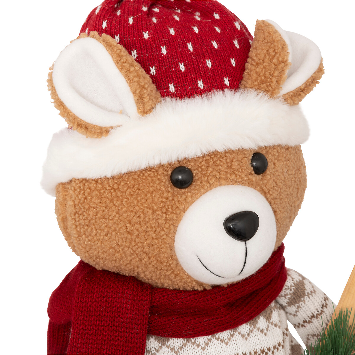 Figura urso SKI com gorro e cachecol extensível 88cm,  Figura urso SKI com gorro e cachecol extensível 88cm