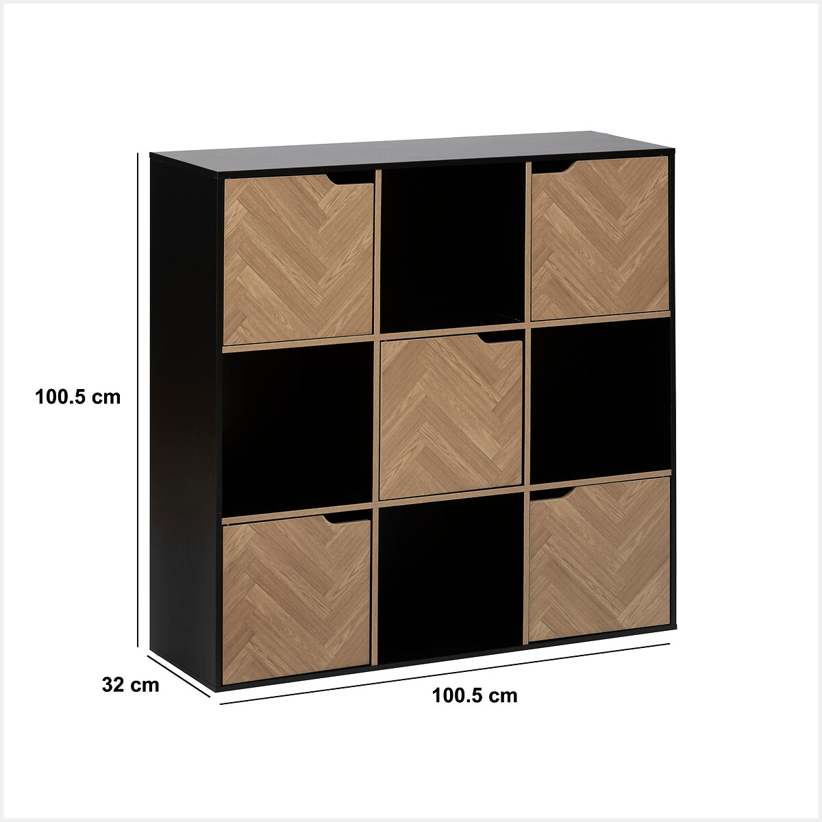 Estante mix CHEVRONS preto com 9 m&oacute;dulos