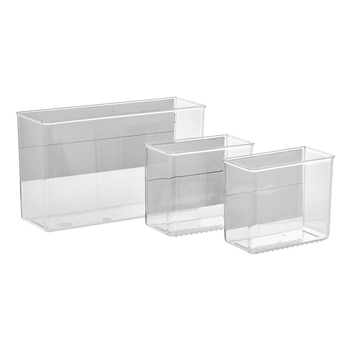 Conjunto de 3 caixas arruma&ccedil;&atilde;o transparente