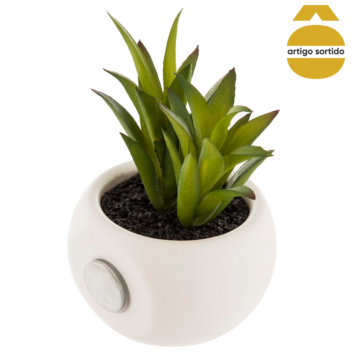 Vaso de íman com planta artificial 8cm