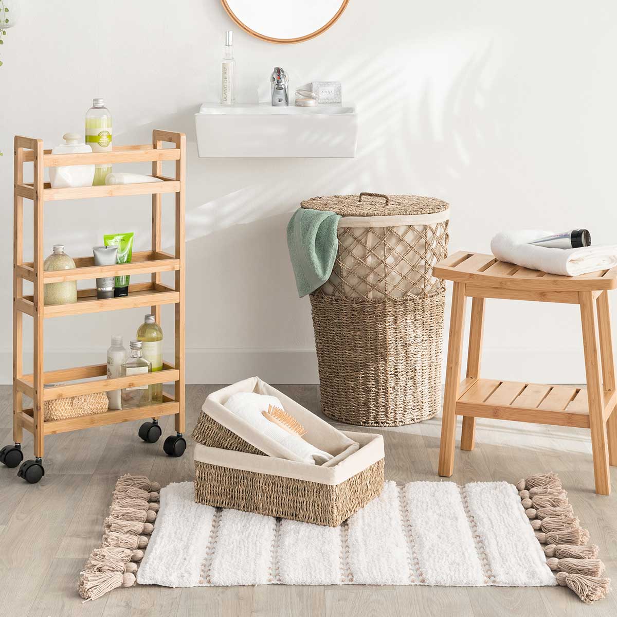 Banco multiusos GREEN HARMONY em bambu,  Banco multiusos GREEN HARMONY em bambu