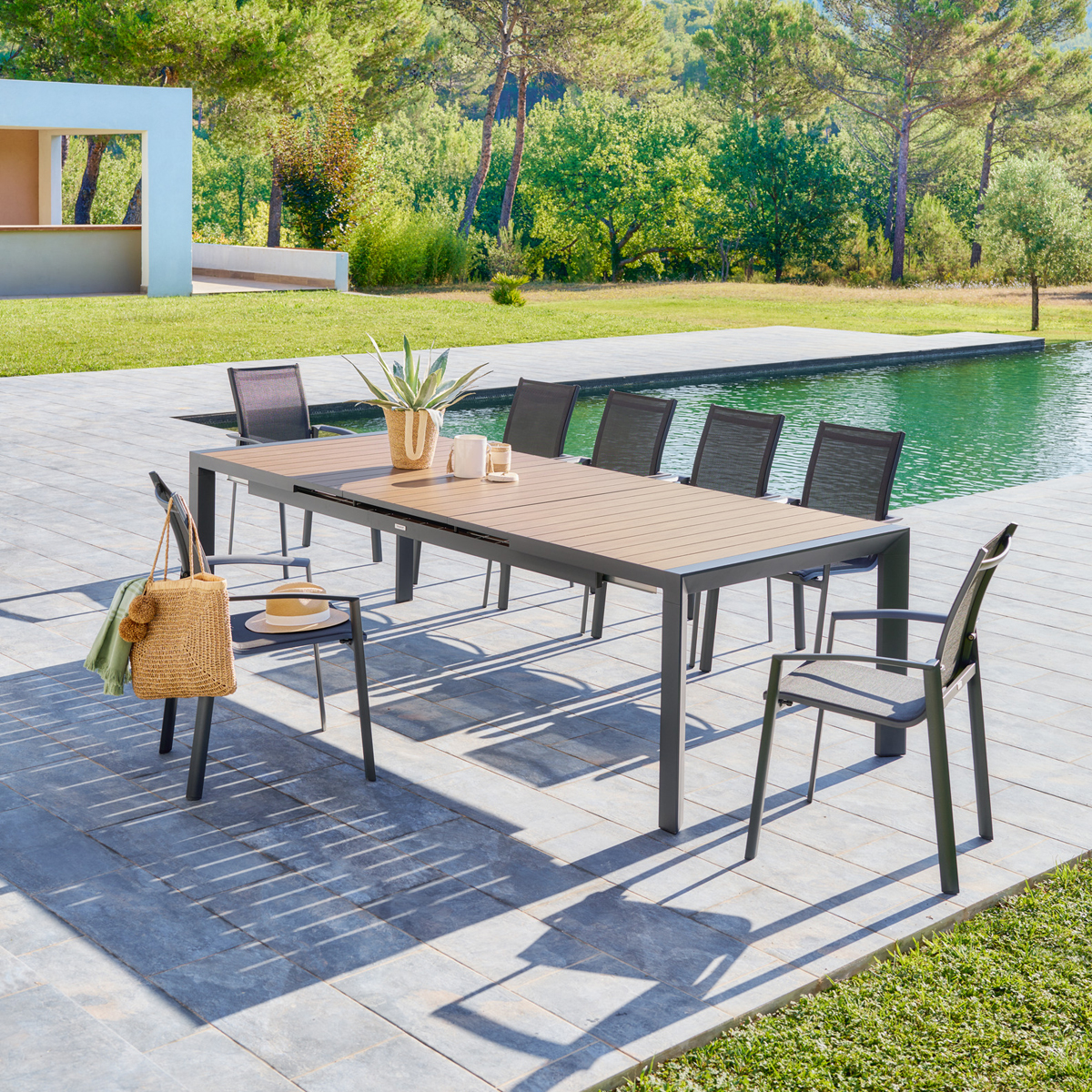 Mesa extens&iacute;vel autom&aacute;tica &Eacute;vasion honey e graphite 214-274cm