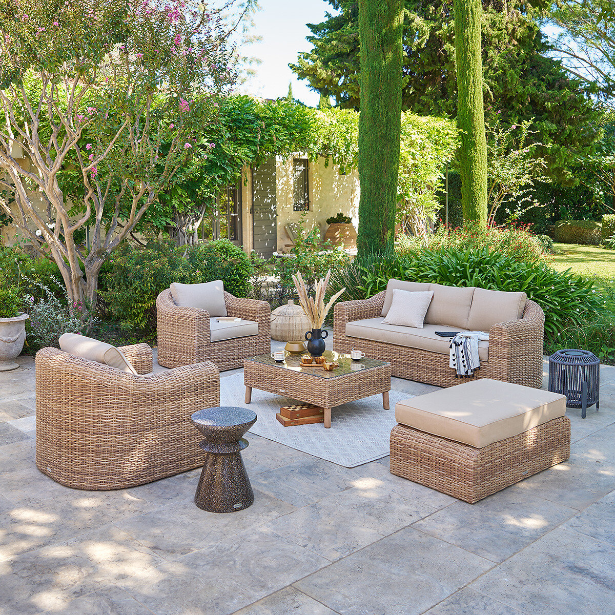 Conjunto de jardim MOOR&Eacute;A savana em rattan sint&eacute;tico