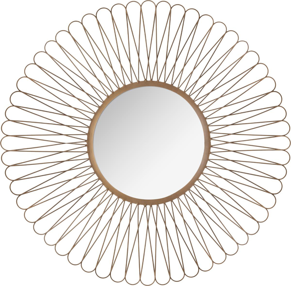 Espelho decorativo SOL castanho em metal 76cm,  Espelho decorativo SOL castanho em metal 76cm