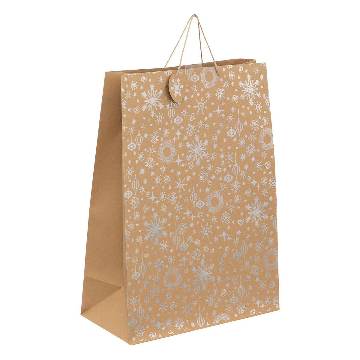 Saco de oferta decorativo holo castanho kraft 45,5cm