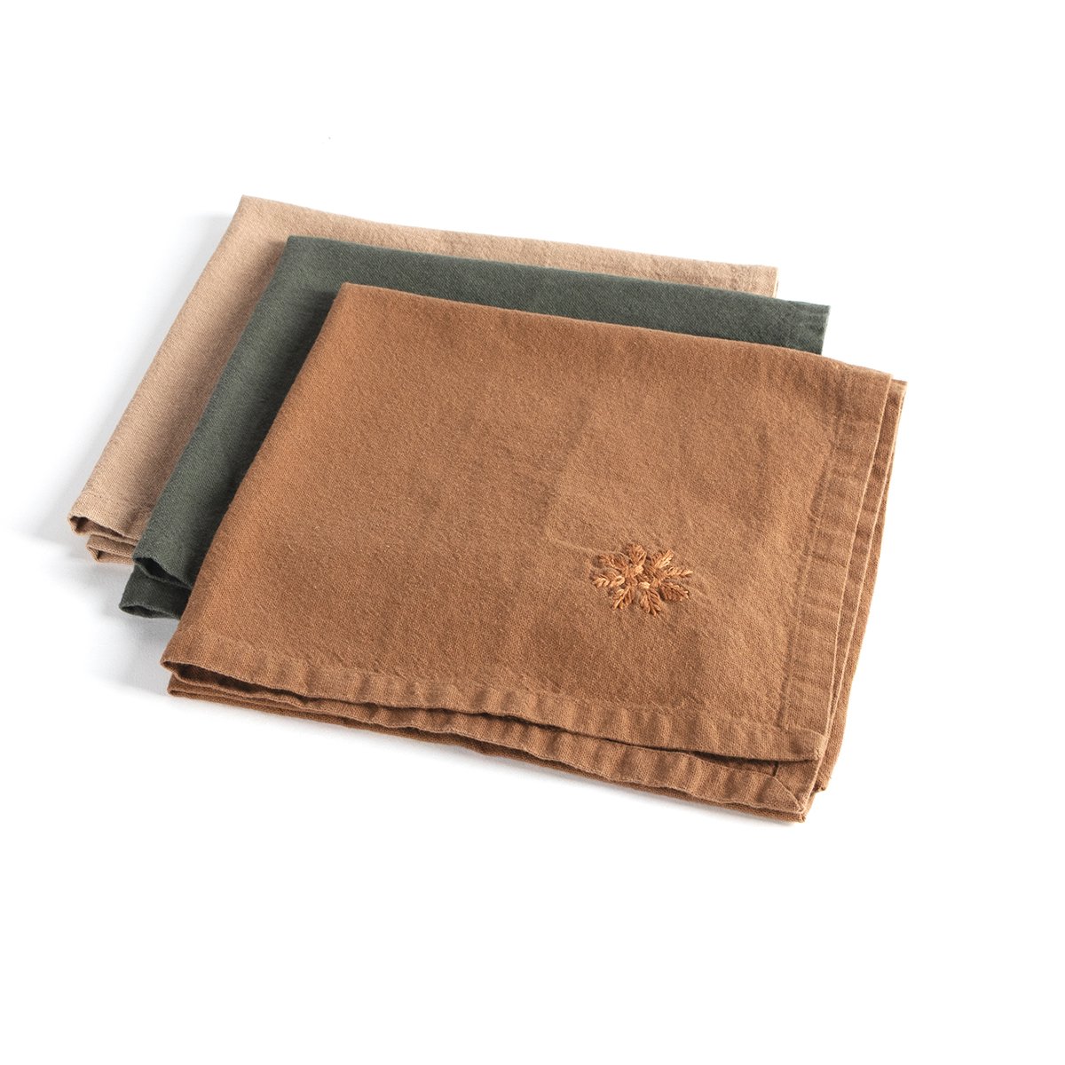 Guardanapo bege em algod&atilde;o 45x45cm