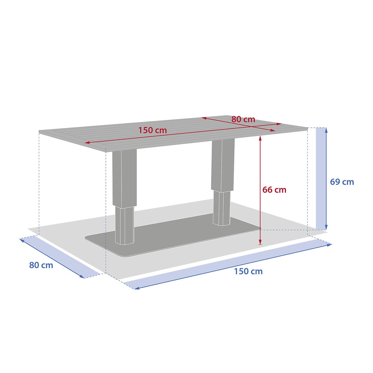 Mesa de centro SALIMIA elev&aacute;vel cinza escuro
