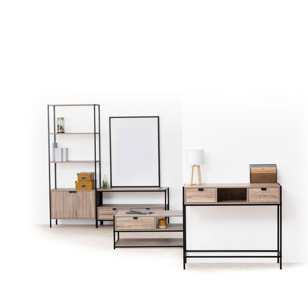 Estante ALIAJ com prateleiras e porta 176x68cm