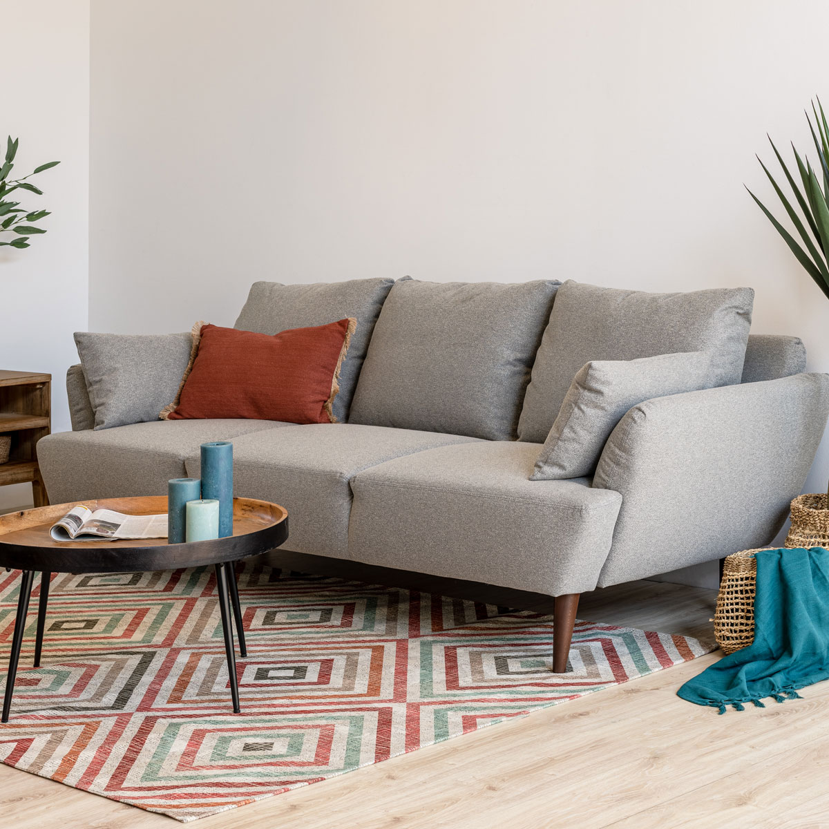 Sofá BRUGES cinza 3 lugares